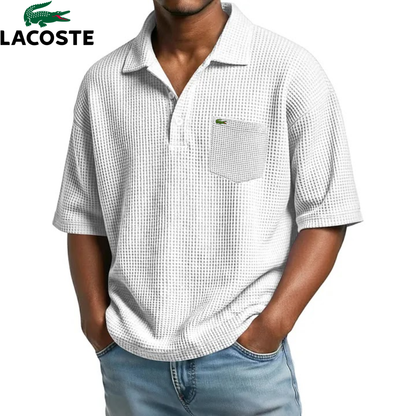 LCT™ | Polo Homme Waffle Col Ouvert Poche Poitrine