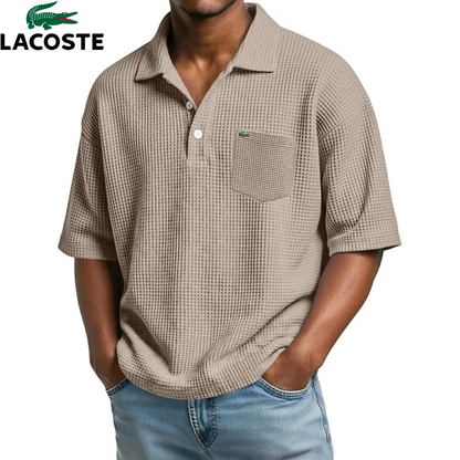 LCT™ | Polo Homme Waffle Col Ouvert Poche Poitrine