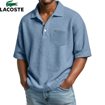 LCT™ | Polo Homme Waffle Col Ouvert Poche Poitrine