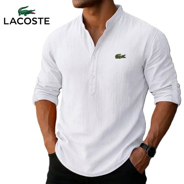 LCT | Chemise Lin Homme Col Mao Boutonné