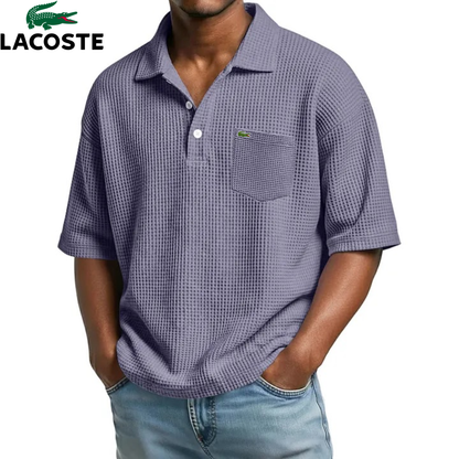 LCT™ | Polo Homme Waffle Col Ouvert Poche Poitrine