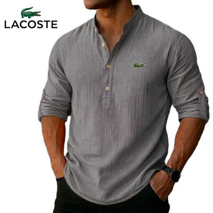 LCT | Chemise Lin Homme Col Mao Boutonné