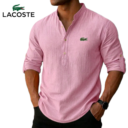LCT | Chemise Lin Homme Col Mao Boutonné