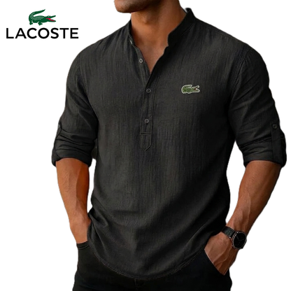 LCT | Chemise Lin Homme Col Mao Boutonné