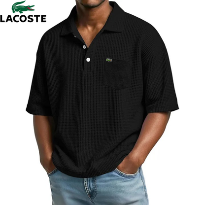 LCT™ | Polo Homme Waffle Col Ouvert Poche Poitrine