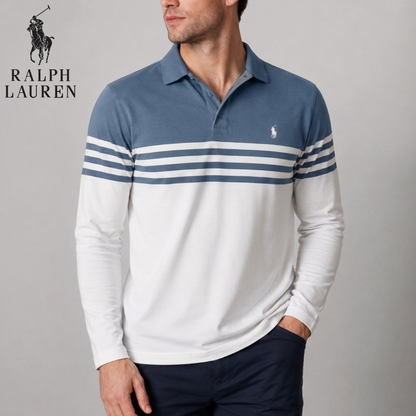 Long-Sleeve Stripe Polo || Clearance Sale