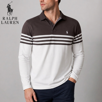 Long-Sleeve Stripe Polo || Clearance Sale