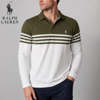 Long-Sleeve Stripe Polo || Clearance Sale